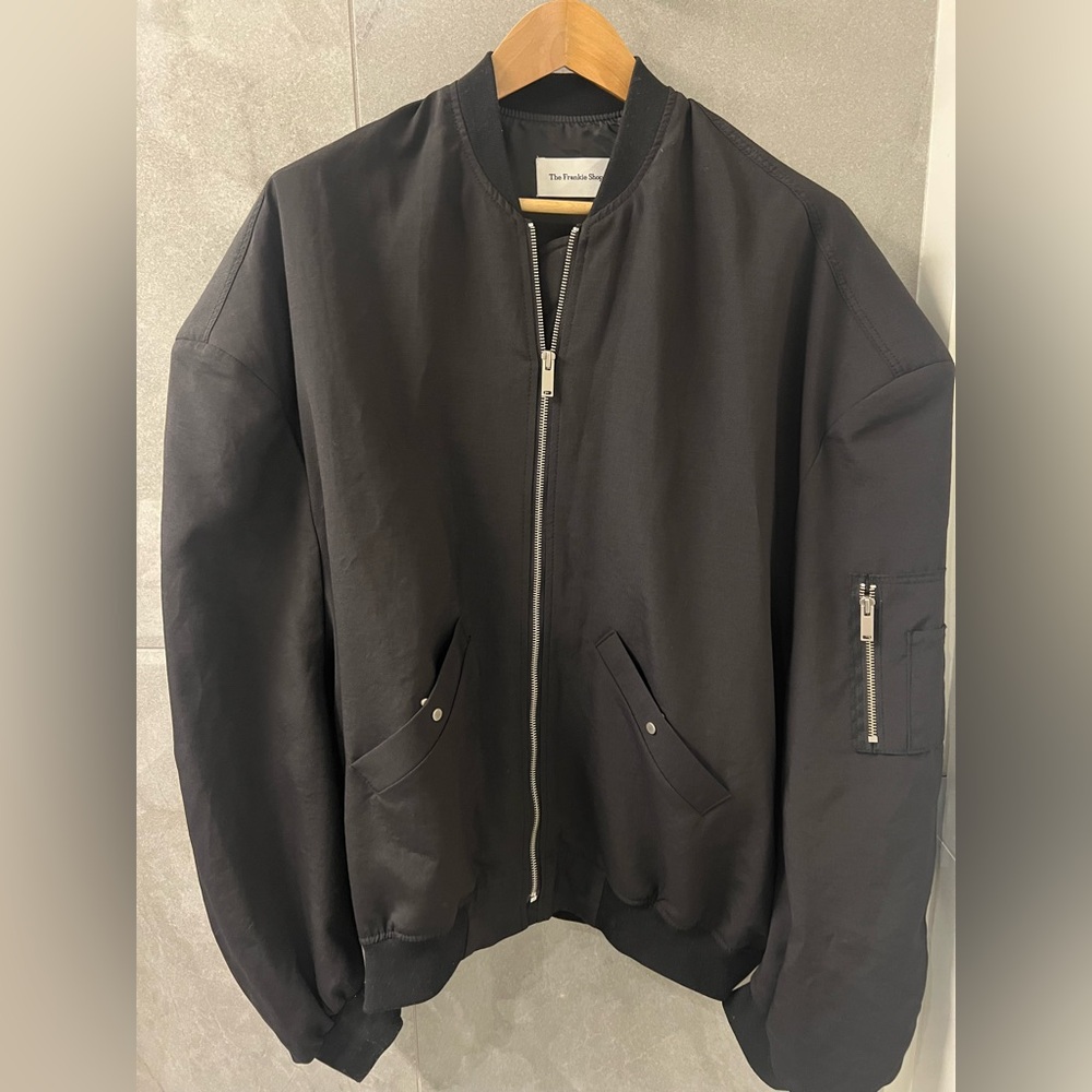 The Frankie Shop Lumi Bomber Jacket Black